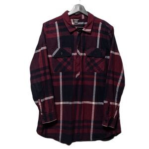 EDDIE BAUER Flannel Plaid Popover Zip Top XL